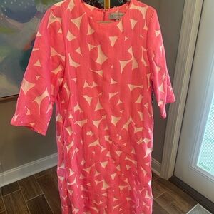 Tuckernuck Pink and Cream Geometric Dress